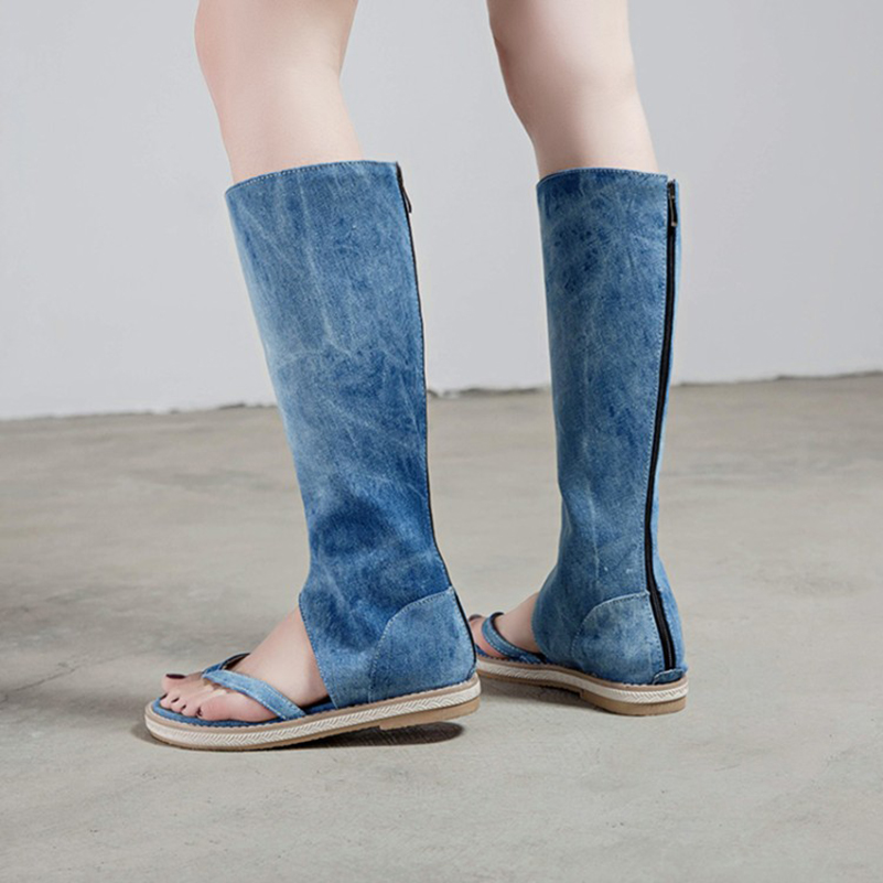 Knee High Sock Women - Kadın Yazlık Kot Diz Üstü Serin