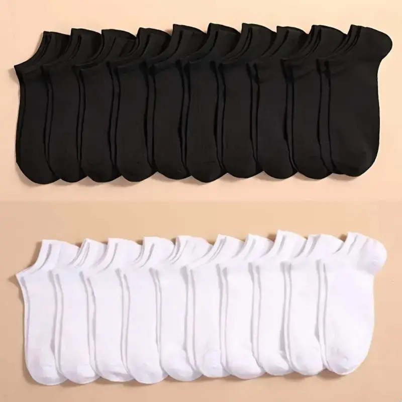 10 Çift Toplu Siyah & Beyaz Gö - Ankle Sock Low Cut incelemesi ve fiyatı