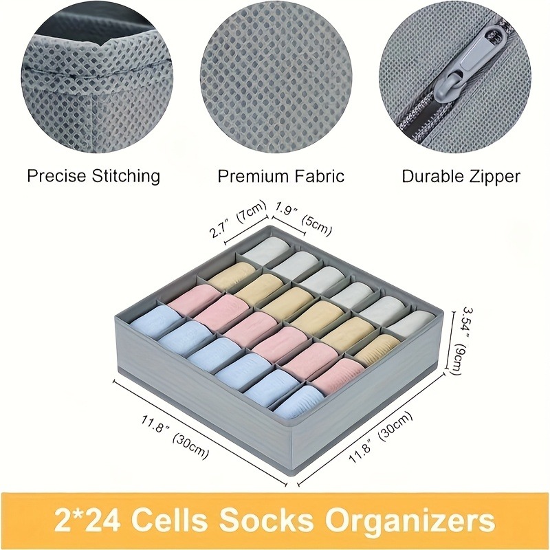 2 Adet 24 Bölmeli Kumaş Çorap  - Sock Organizer Tray incelemesi ve fiyatı
